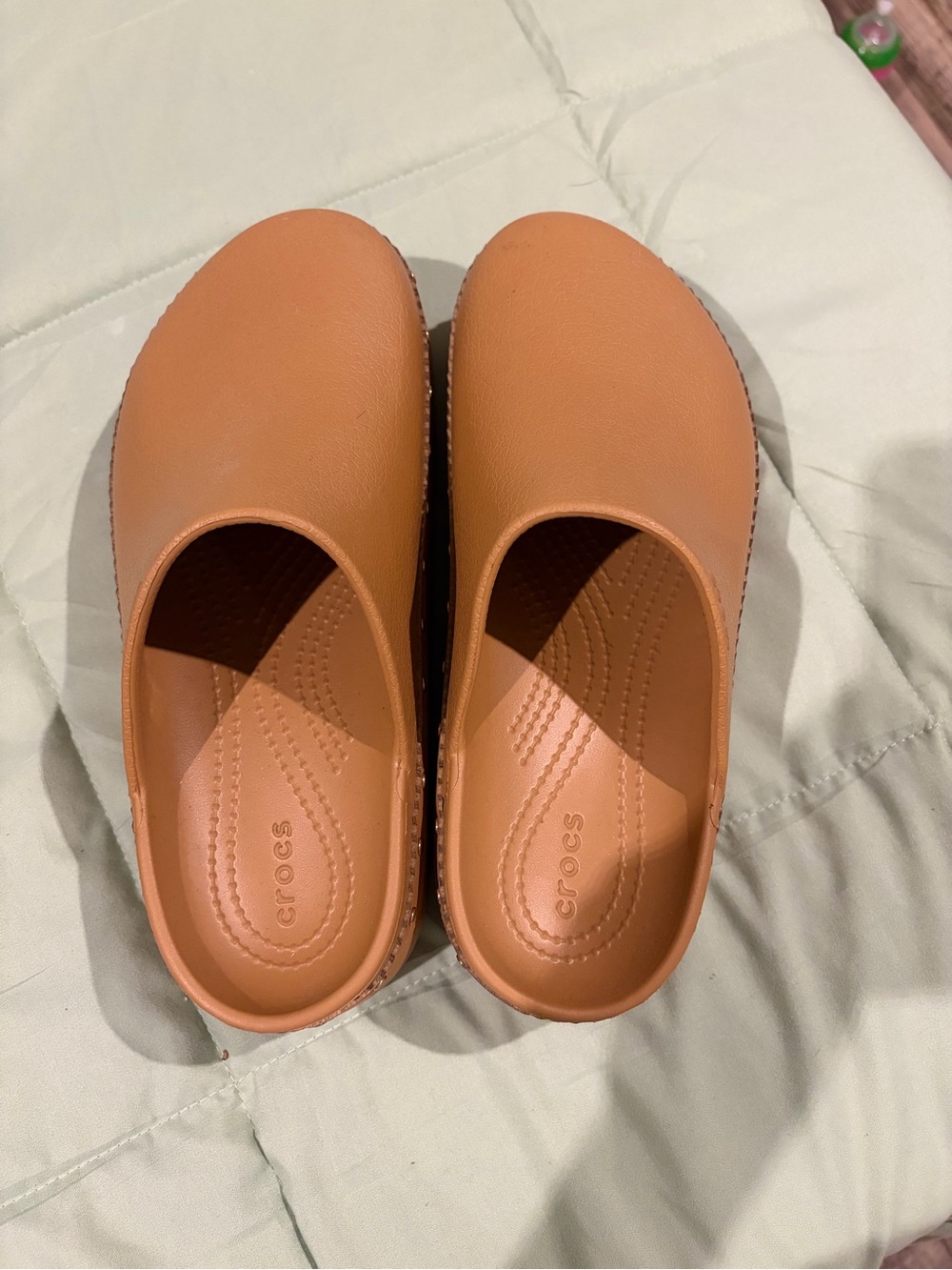 CROCS Platform Clog Mules in Chestnut - Picture 3 of 3